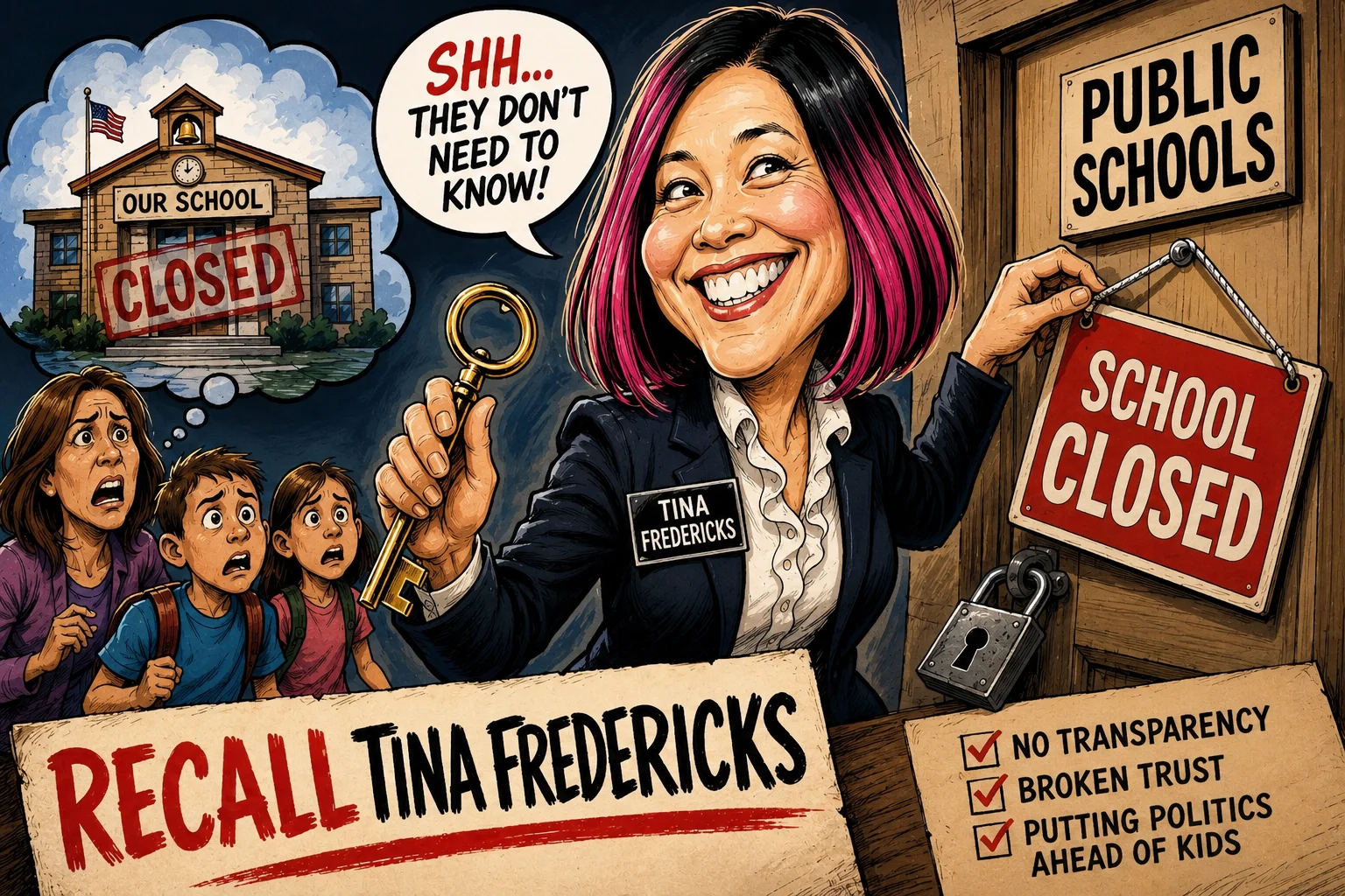 Recall Tina Fredericks — She Planned It in Secret